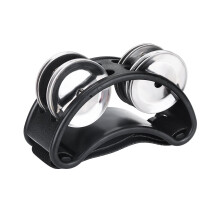 1 Pc Black Foot Tambourine Percussion Instrument with Metal Jingle Bells, Neutral Professional Look