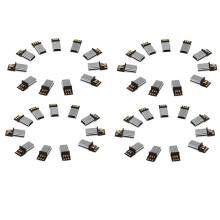 40 Pcs USB 5 Pin Male Plug DIY SMT Connector Silver Tone Dark Gray