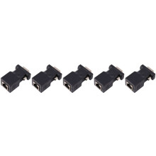5X VGA Extender Male to LAN CAT5 CAT6 RJ45 Network Cable Adapter