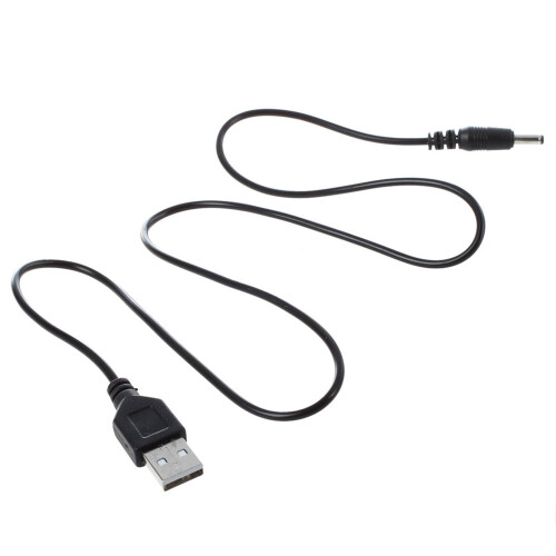 2pièces 3,5 mm x 1,3 mm Cable USB Noir Cable de Chargeur Alimentation 1
