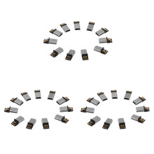 30 Stueck USB 5 Pin Stecker Stecker DIY SMT Stecker Silber Ton Dunkelgrau
