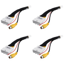 4X Car 24Pin Video Input  Reverse Parking Camera RCA Adapter Cable for  Stepway Vivaro Dacia Sandero Clio 4