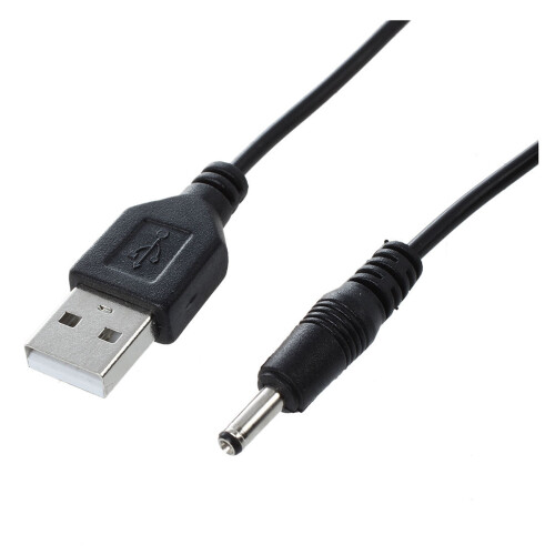 2pièces 3,5 mm x 1,3 mm Cable USB Noir Cable de Chargeur Alimentation 2