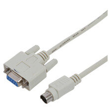 5X DB9P to 8P Din RS232 Download Cable White 8.2 Ft for PLC DVP-EH