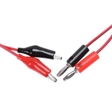 6X Dual Crocodile Clips Banana Plug Male to 2 Test Leads Black and Red Cable