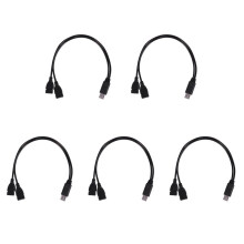 5X USB 2.0 A Male to 2 Dual USB Female Jack Y Splitter Hub Power Cord Adapter Cable