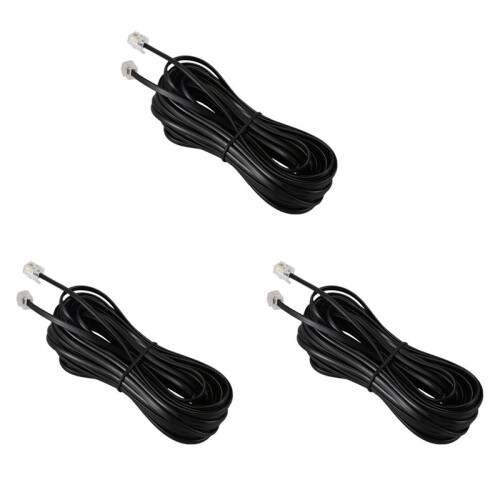 3X RJ11 6P4C Telefonkabelkabel ADSL Modem 10 Meter