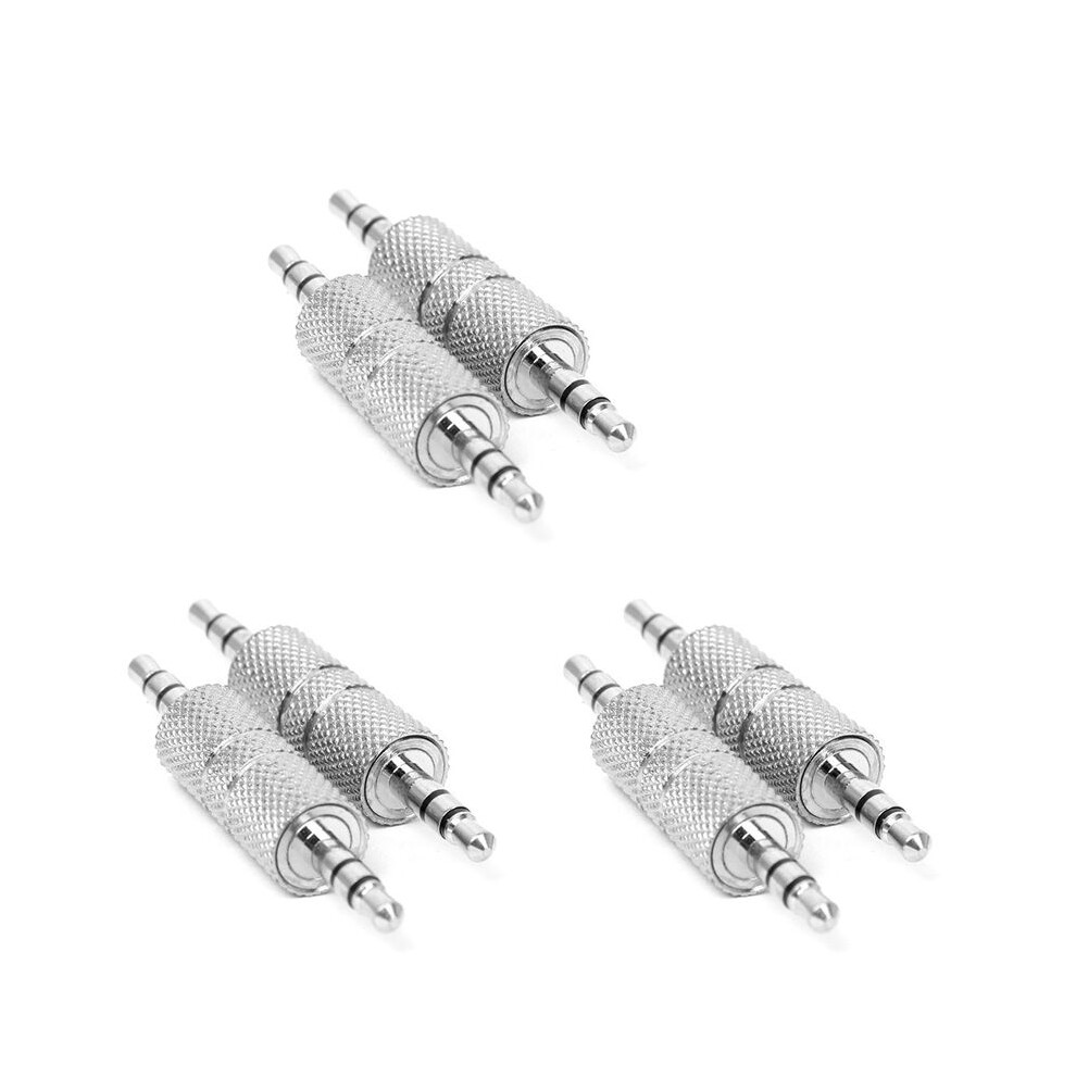 6Pcs 3.5Mm Stereo Male To 3.5Mm Male Headphone Audio Adapter Jack Coupler Connector 4712984127371