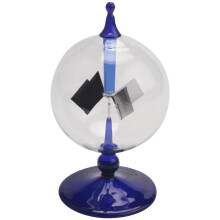 Blue Solar Powered Crookes Radiometer Sunlight Spin Vanes Desk Ornament Gift
