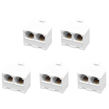 5X 2 Voies 6P4C RJ11 Adaptateur Murale Telephonique et Separateur pour Telephone Fixe