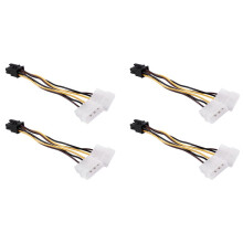 4X A Dualer 4-Pin  IDE auf 6-Pin PCI-E Grafikkarten-Stromanschlusskabeladapter