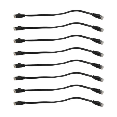 48 Pcs 1 Ft Flat Internet Network Cable Solid Cat6 High Speed Patch Lan Wire with Snagless Rj45 Connectors