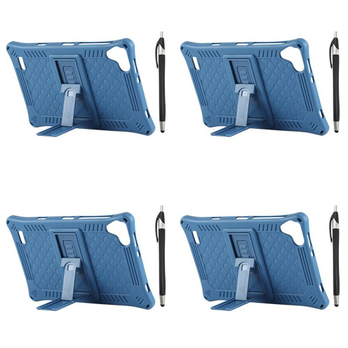4X Capa de Tablet para Teclast P80 P80X P80H Capa de Silicone Anti-Queda de 8 Polegadas para Tablet com Caneta Capacitiva (Azul)