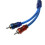 3pcs 5M 2 Rca to 2 Rca Plug Car Stereo Audio Copper Cable System Amplifier Braided 3
