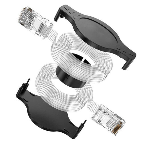 4PCS Portable RJ45 Cat 5 5E Retractable Ethernet LAN Network Patch Cable 10/100 Mbps 1.5M/5FT 1