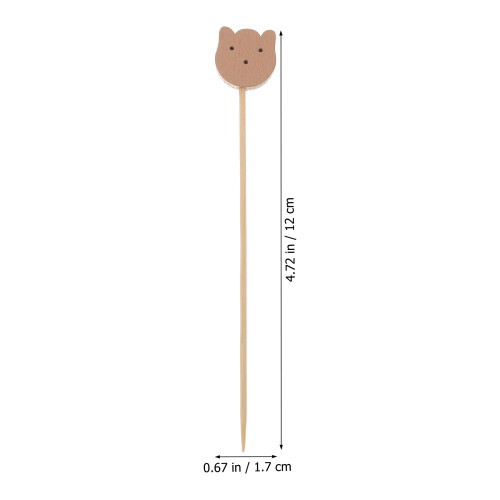100Pièces Brochettes Bambou Khaki Pour Décorations De 1