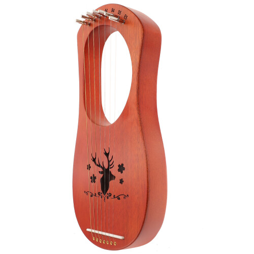 2Ensembles Harpe Lyre 7 Cordes Bois Clair Instrument Portable À Main 1