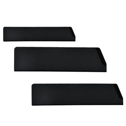 3Pièces Housses Couteaux Souples Flocking ABS Cuisine Noires