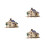 3Pièces Figurines Maison En Bois DIY Puzzle Décor Multi Usage 7