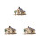3Pièces Figurines Maison En Bois DIY Puzzle Décor Multi Usage 8