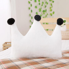White Crown Plush Pillow Soft Decorative Throw Pillow for Bedroom and Whimsical Home Décor