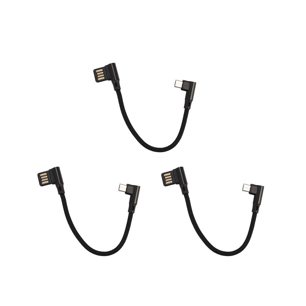 3X 15Cm Micro-Usb 5Pin Right Angle To Left Right Angle 90 Degree Usb 2.0 Dual Elbow Data Cable For Tablet & Phone V8 4711839180028