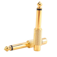 25x Gold Plated 6.35mm 1/4 Inch Male Mono Plug to RCA Female 6.5mm Jack Stereo Adapter Connector Plug TS Converter Mixer