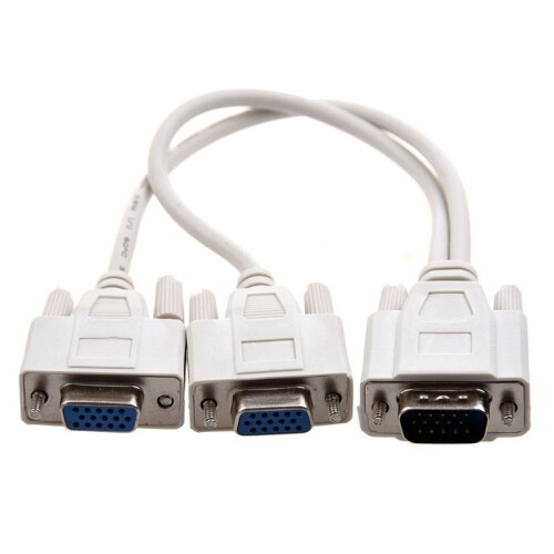 2X NEW 1 PC to 2 MONITORS SPLITTER CABLE for VGA VIDEO