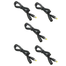 5 Stücke 5.5mm x 2,1 mm Gleichstrombuchse Stecker auf Buchse Verlängerungskabel Kabelanschlusskabellänge: 1,2 M
