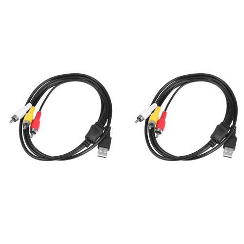 2X 3 Rca to Usb Cable