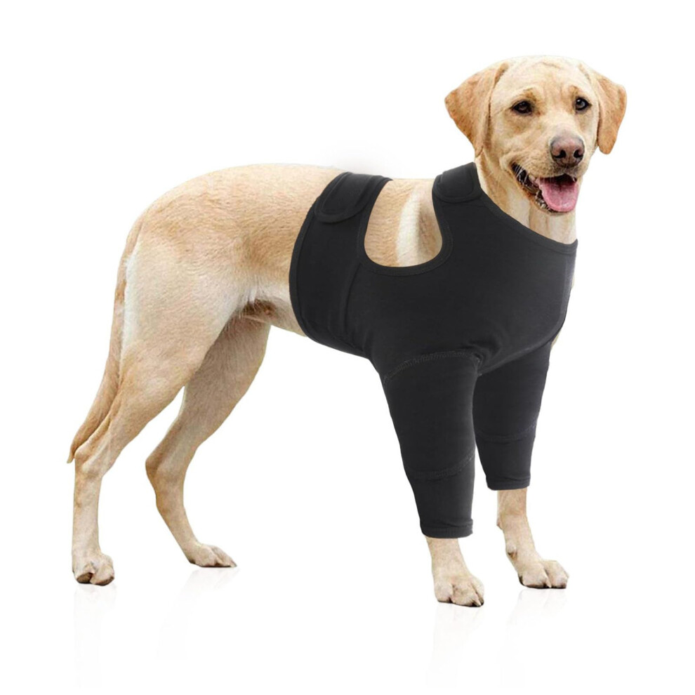 Adjustable Dog Leg Sleeve For Wound Recovery, Warmth, Licking Prevention, Brace Compatible