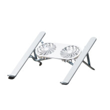 Foldable Laptop Stand with Cooling Fan, Cooler Pad for Tablet - Enhanced Cooling Support and Portable Design A Gray