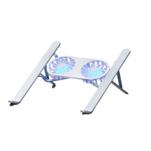 Foldable Laptop Stand with Cooling Fan, Cooler Pad for Tablet - Enhanced Cooling Support and Portable Design C Gray