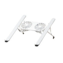 Foldable Laptop Stand with Cooling Fan, Cooler Pad for Tablet - Enhanced Cooling Support and Portable Design B Silver