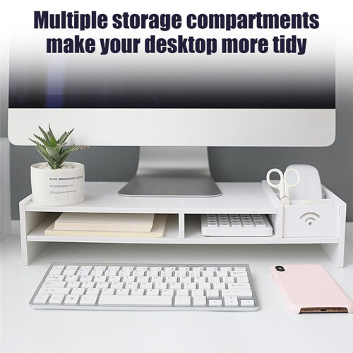 Computer Monitor Stand Riser Multi-Function PC Laptop Holder Desk Organizer Shelf Easy Assemble for Home Desktop