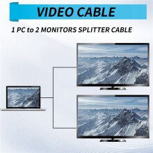 NY 1 PC Till 2 MONITORS SPLITTERKABEL för VGA-VIDEO