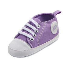 Baby Walking Shoes Anti Slip Soft Sole Canvas Prewalker for Infants Boys Girls Purple 04M