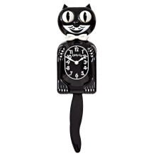 Classic Black Small Clock 12.75 Inch with Rolling Eyes and Wagging Tail Made in USA