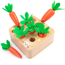 Montessori Toys Baby Easter Toys for Toddlers 13 Years Old, Educational Wooden Carrot Toys