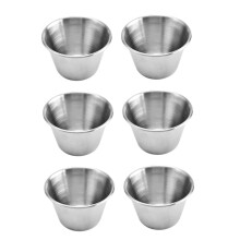6Pcs Stainless Steel Sauce Cups Durable Reusable Condiment Containers for Home and Restaurant