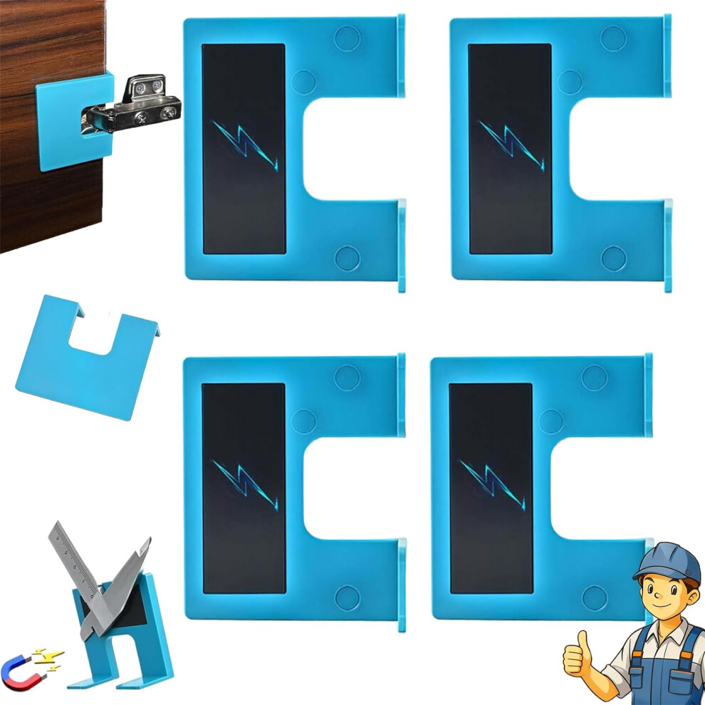 Door Hinge Jig 4Pcs Magnetic Quick Mount With Precision 2Mm Alignment For Accurate Drill Guide 9169991143422