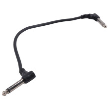 6 StüCke 6 Zoll Gitarren Patch Kabel, Schwarzes Gitarren Pedal Kabel Effekt Kabel, 1/4 Zoll TS Recht Winkliges Gitarren Patch Kabel