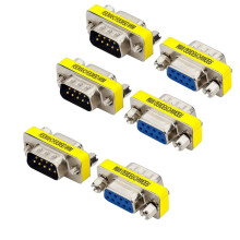 6x DB9 Komputerowy Adapter Wideo DB9 MęSki na ŻEńSki Port Szeregowy do Otworu 9-Pinowy ŻEńSki Adapter Kabla VGA