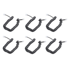 6pcs 9.3 Inch Black RJ9 Telephone Phone Modem Coil Cord Cable