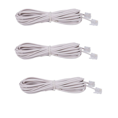 3X 6P2C RJ11 Macho A Macho Enchufe Cable de LíNea Telefónica Cable 5M