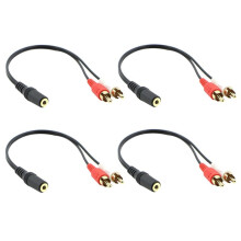 4X 2 RCA Mannelijk Naar Vrouwelijk 3,5 mm Jack Aux Stereo Audiokabel