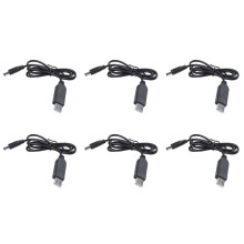 6X USB 5V to 12V 2.1mm X 5.5mm Module Converter Male Connector Jack Power Cable Plug,1M (5V to 12V)