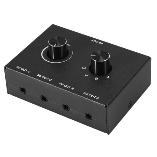 3X 4 Port Audio , 3.5mm Audio Switcher, Stereo AUX Audio Selector, 4 Input 1Output/1Input 4 Output Switcher Box 2