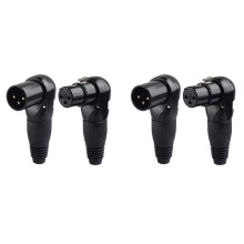 2X L-Type 3 Pin XLR Male/ Female Connector Mic Cable 90 Degree Audio Wire Connector for Speaker Systems XLR Plug
