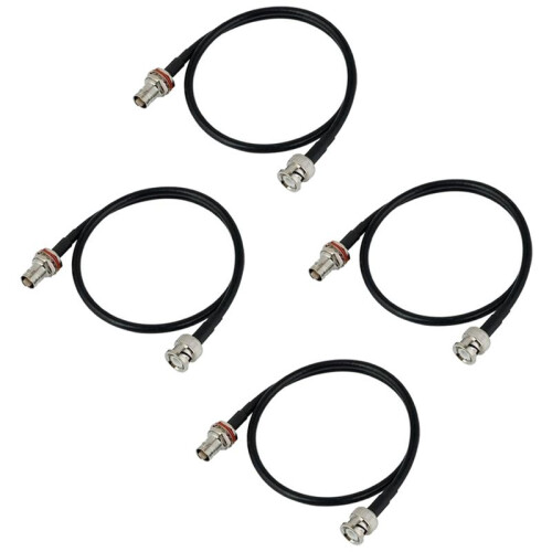 Wireless Microphone Antenna Extension Cable 2ft with BNC Connector, 4-Pack for Rack Mount Systems